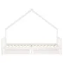 Children's bed frame with white pine wood drawers 90x200 cm by vidaXL, Cribs and beds for children - Ref: Foro24-834553, Pric...