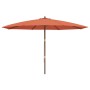 Sombrilla de jardín con poste de madera terracota 400x273 cm en Sombrillas | Comprar online en Foro24