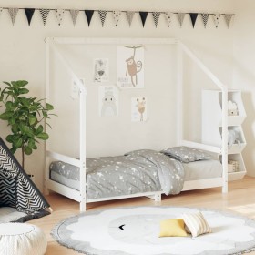Estructura de cama para niños madera de pino blanco 80x160 cm