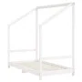 Estructura de cama para niños madera de pino blanco 80x160 cm de vidaXL, Cunas y camas para niños - Ref: Foro24-835710, Preci...