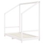 Estructura de cama para niños madera de pino blanco 80x160 cm de vidaXL, Cunas y camas para niños - Ref: Foro24-835710, Preci...