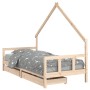Children's bed frame with pine wood drawers 90x190 cm by vidaXL, Cribs and beds for children - Ref: Foro24-834546, Price: 122...