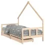 Children's bed frame with pine wood drawers 90x190 cm by vidaXL, Cribs and beds for children - Ref: Foro24-834546, Price: 120...