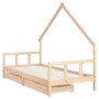Children's bed frame with pine wood drawers 90x190 cm by vidaXL, Cribs and beds for children - Ref: Foro24-834546, Price: 122...