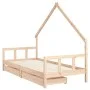 Children's bed frame with pine wood drawers 90x190 cm by vidaXL, Cribs and beds for children - Ref: Foro24-834546, Price: 120...