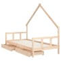 Children's bed frame with pine wood drawers 90x190 cm by vidaXL, Cribs and beds for children - Ref: Foro24-834546, Price: 122...