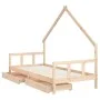 Children's bed frame with pine wood drawers 90x190 cm by vidaXL, Cribs and beds for children - Ref: Foro24-834546, Price: 120...