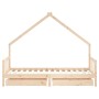 Children's bed frame with pine wood drawers 90x190 cm by vidaXL, Cribs and beds for children - Ref: Foro24-834546, Price: 122...