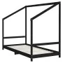 Estructura de cama para niños madera de pino negro 90x190 cm de vidaXL, Cunas y camas para niños - Ref: Foro24-835714, Precio...