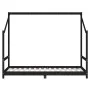 Estructura de cama para niños madera de pino negro 90x190 cm de vidaXL, Cunas y camas para niños - Ref: Foro24-835714, Precio...