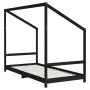 Estructura de cama para niños madera de pino negro 90x190 cm de vidaXL, Cunas y camas para niños - Ref: Foro24-835714, Precio...