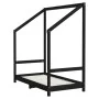 Black pine wood children's bed frame 70x140 cm by vidaXL, Cribs and beds for children - Ref: Foro24-835708, Price: 94,91 €, D...