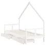 Kinderbettgestell mit Schubladen aus weißem Kiefernholz, 80 x 200 cm von vidaXL, Kinderbetten und Betten für Kinder - Ref: Fo...