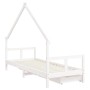 Children's bed frame with white pine wood drawers 80x200 cm by vidaXL, Cribs and beds for children - Ref: Foro24-834550, Pric...