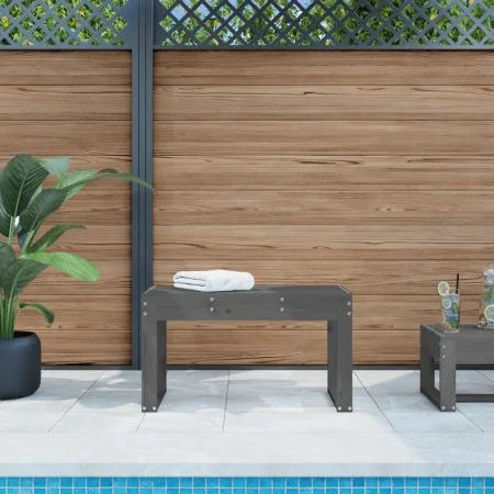 Gartenbank aus massivem grauem Kiefernholz 80x38x45 cm von vidaXL, Gartenbänke - Ref: Foro24-825088, Preis: 65,40 €, Rabatt: %