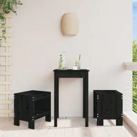 Gartenhocker 2 Stück aus massivem schwarzem Kiefernholz 40x36x45 cm von vidaXL, Gartenstühle - Ref: Foro24-825342, Preis: 75,...