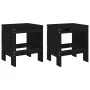 Gartenhocker 2 Stück aus massivem schwarzem Kiefernholz 40x36x45 cm von vidaXL, Gartenstühle - Ref: Foro24-825342, Preis: 75,...