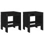 Gartenhocker 2 Stück aus massivem schwarzem Kiefernholz 40x36x45 cm von vidaXL, Gartenstühle - Ref: Foro24-825342, Preis: 75,...