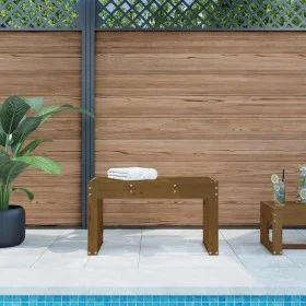 Gartenbank aus massivem Kiefernholz honigbraun 80x38x45 cm von vidaXL, Gartenbänke - Ref: Foro24-825089, Preis: 75,72 €, Raba...