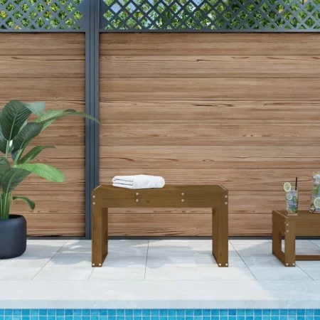 Banco de jardín madera maciza de pino marrón miel 80x38x45 cm de vidaXL, Bancos de jardín - Ref: Foro24-825089, Precio: 75,72...