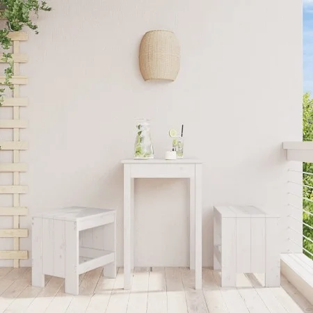 Taburetes de jardín 2 uds madera maciza pino blanco 40x36x45 cm de vidaXL, Sillas de jardín - Ref: Foro24-825339, Precio: 74,...