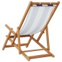Silla playa plegable madera maciza eucalipto y tela azul blanco en Sillas de jardín | Comprar online en Foro24