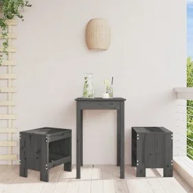 Gartenhocker 2 Stück massives Kiefernholz grau 40x36x45 cm von vidaXL, Gartenstühle - Ref: Foro24-825340, Preis: 75,00 €, Rab...