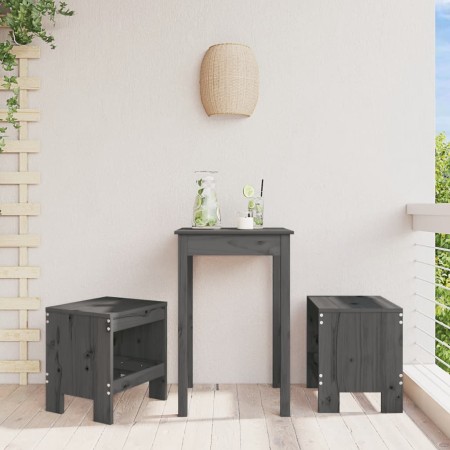 Gartenhocker 2 Stück massives Kiefernholz grau 40x36x45 cm von vidaXL, Gartenstühle - Ref: Foro24-825340, Preis: 75,82 €, Rab...