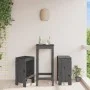Küchenhocker 2 Stück massives Kiefernholz grau 40x36x75 cm von vidaXL, Gartenstühle - Ref: Foro24-825347, Preis: 94,79 €, Rab...