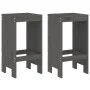 Küchenhocker 2 Stück massives Kiefernholz grau 40x36x75 cm von vidaXL, Gartenstühle - Ref: Foro24-825347, Preis: 94,79 €, Rab...
