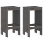 Küchenhocker 2 Stück massives Kiefernholz grau 40x36x75 cm von vidaXL, Gartenstühle - Ref: Foro24-825347, Preis: 96,01 €, Rab...