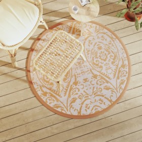 Alfombra exterior ARAKIL naranja y blanco PP Ø120 cm en Protectores para exterior | Comprar online en Foro24