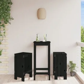 Küchenhocker 2 Stück aus massivem schwarzem Kiefernholz 40x36x75 cm von vidaXL, Gartenstühle - Ref: Foro24-825349, Preis: 89,...