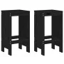 Küchenhocker 2 Stück aus massivem schwarzem Kiefernholz 40x36x75 cm von vidaXL, Gartenstühle - Ref: Foro24-825349, Preis: 89,...