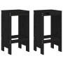 Küchenhocker 2 Stück aus massivem schwarzem Kiefernholz 40x36x75 cm von vidaXL, Gartenstühle - Ref: Foro24-825349, Preis: 90,...