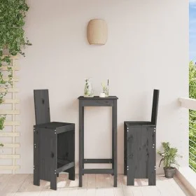Küchenhocker 2 Stück massives Kiefernholz grau 40x42x120 cm von vidaXL, Gartenstühle - Ref: Foro24-825354, Preis: 122,28 €, R...