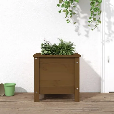 Solid honey brown pine wood planter 40x40x39 cm by vidaXL, Pots and planters - Ref: Foro24-825250, Price: 59,00 €, Discount: %