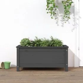 Solid gray pine wood planter 82.5x40x39 cm by vidaXL, Pots and planters - Ref: Foro24-825256, Price: 75,76 €, Discount: %