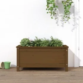 Massive Blumenkasten aus honigbraunem Kiefernholz, 82,5x40x39 cm. von vidaXL, Töpfe und Pflanzgefäße - Ref: Foro24-825257, Pr...
