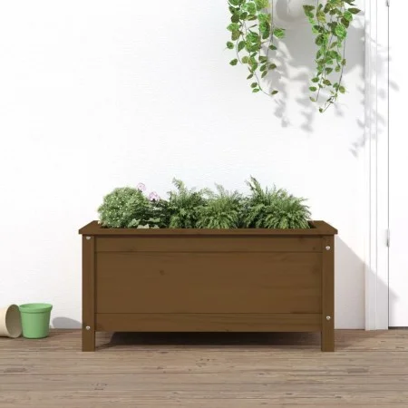 Jardinera madera maciza de pino marrón miel 82,5x40x39 cm by vidaXL, Pots and planters - Ref: Foro24-825257, Price: 74,52 €, ...