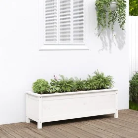 Hochbeet Zirbenholz weiß 119,5x40x39 cm von vidaXL, Töpfe und Pflanzgefäße - Ref: Foro24-825262, Preis: 85,21 €, Rabatt: %