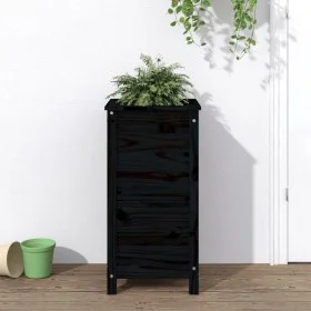 Solid black pine wood planter 40x40x78 cm by vidaXL, Pots and planters - Ref: Foro24-825279, Price: 79,86 €, Discount: %
