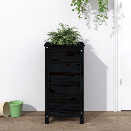 Jardinera madera maciza de pino negro 40x40x78 cm de vidaXL, Maceteros y jardineras - Ref: Foro24-825279, Precio: 81,19 €, De...