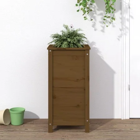 Solid honey brown pine wood planter 40x40x78 cm by vidaXL, Pots and planters - Ref: Foro24-825278, Price: 83,22 €, Discount: %