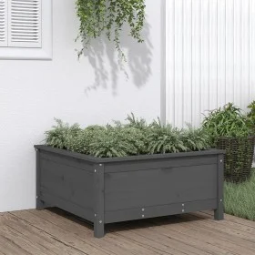 Solid gray pine wood planter 82.5x82.5x39 cm by vidaXL, Pots and planters - Ref: Foro24-825298, Price: 104,24 €, Discount: %