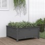 Jardinera madera maciza de pino gris 82,5x82,5x39 cm de vidaXL, Maceteros y jardineras - Ref: Foro24-825298, Precio: 105,77 €...
