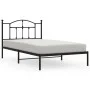 Bed frame with black metal headboard 107x203 cm by vidaXL, Beds and slatted bases - Ref: Foro24-353435, Price: 80,90 €, Disco...
