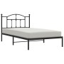 Bettgestell mit schwarzem Metallkopfteil 107x203 cm von vidaXL, Betten und Lattenroste - Ref: Foro24-353435, Preis: 82,22 €, ...