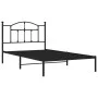 Bed frame with black metal headboard 107x203 cm by vidaXL, Beds and slatted bases - Ref: Foro24-353435, Price: 80,90 €, Disco...