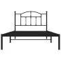 Bed frame with black metal headboard 107x203 cm by vidaXL, Beds and slatted bases - Ref: Foro24-353435, Price: 80,90 €, Disco...